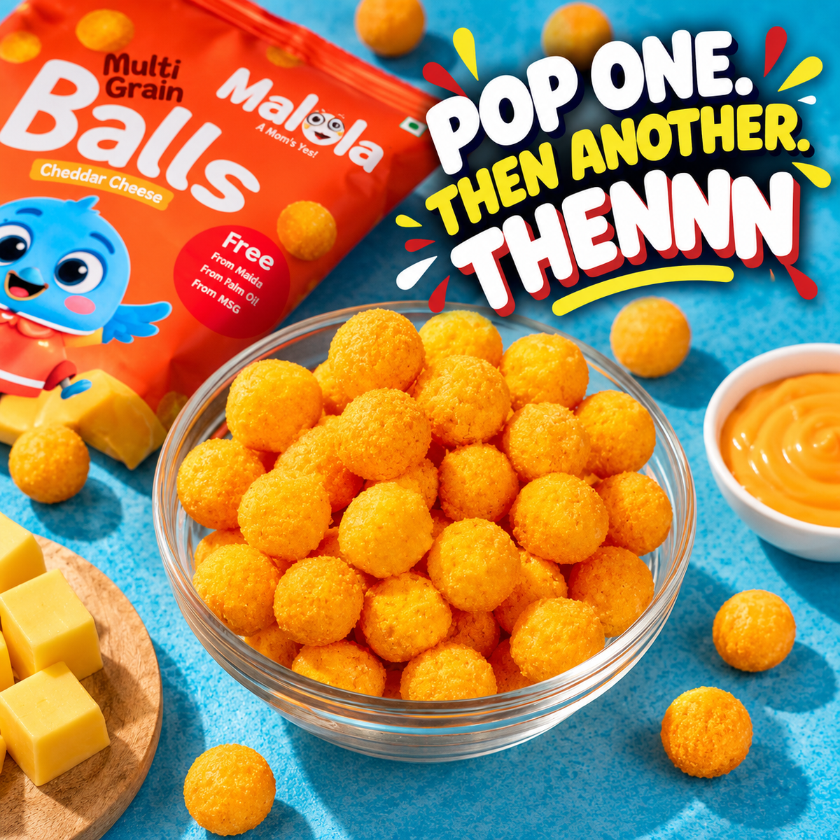 Multi Grain Balls – Cheddar Cheese 60g (Pack of 3)