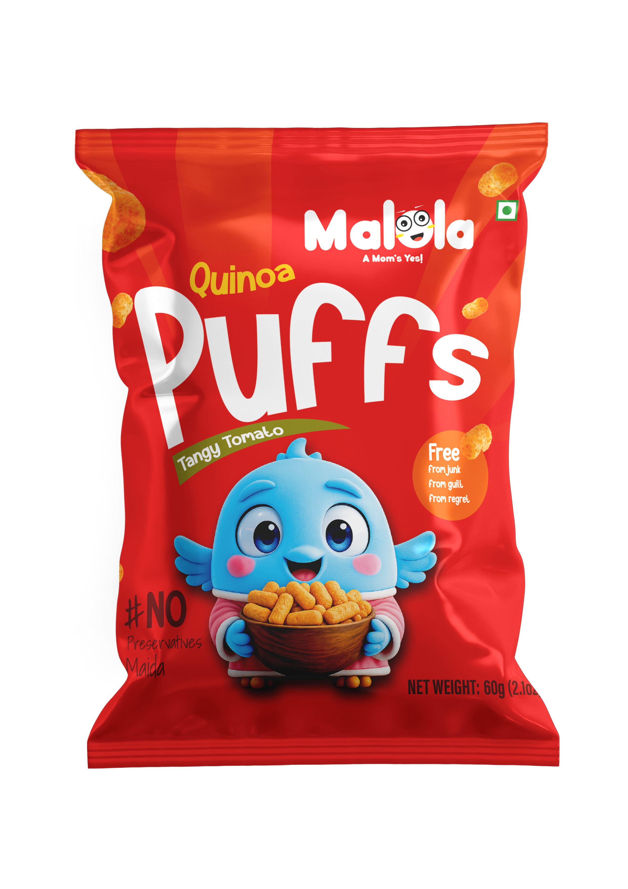 Quinoa Puffs – Tangy Tomato 60g (Pack of 3)