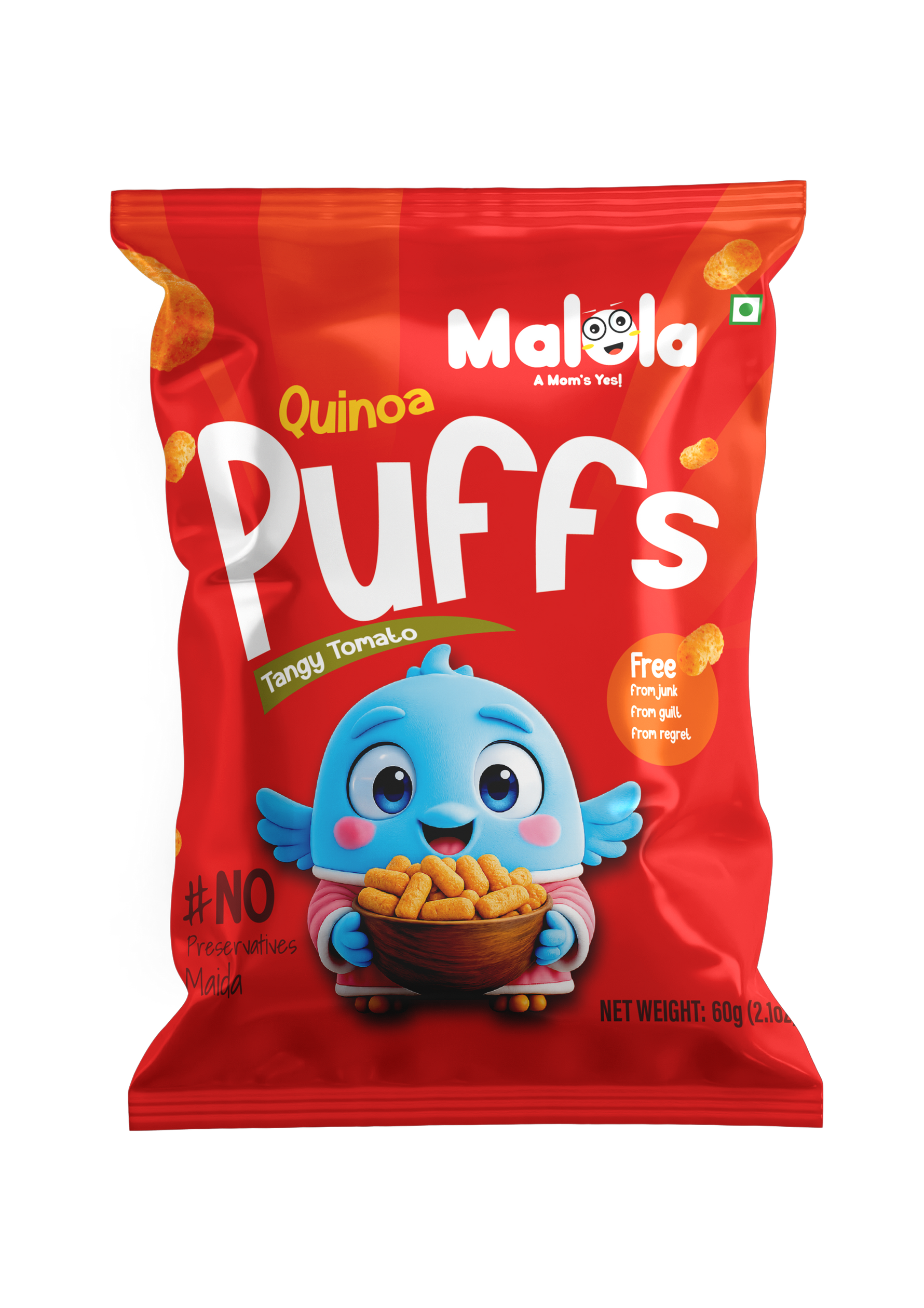 Quinoa Puffs – Tangy Tomato 60g (Pack of 3)