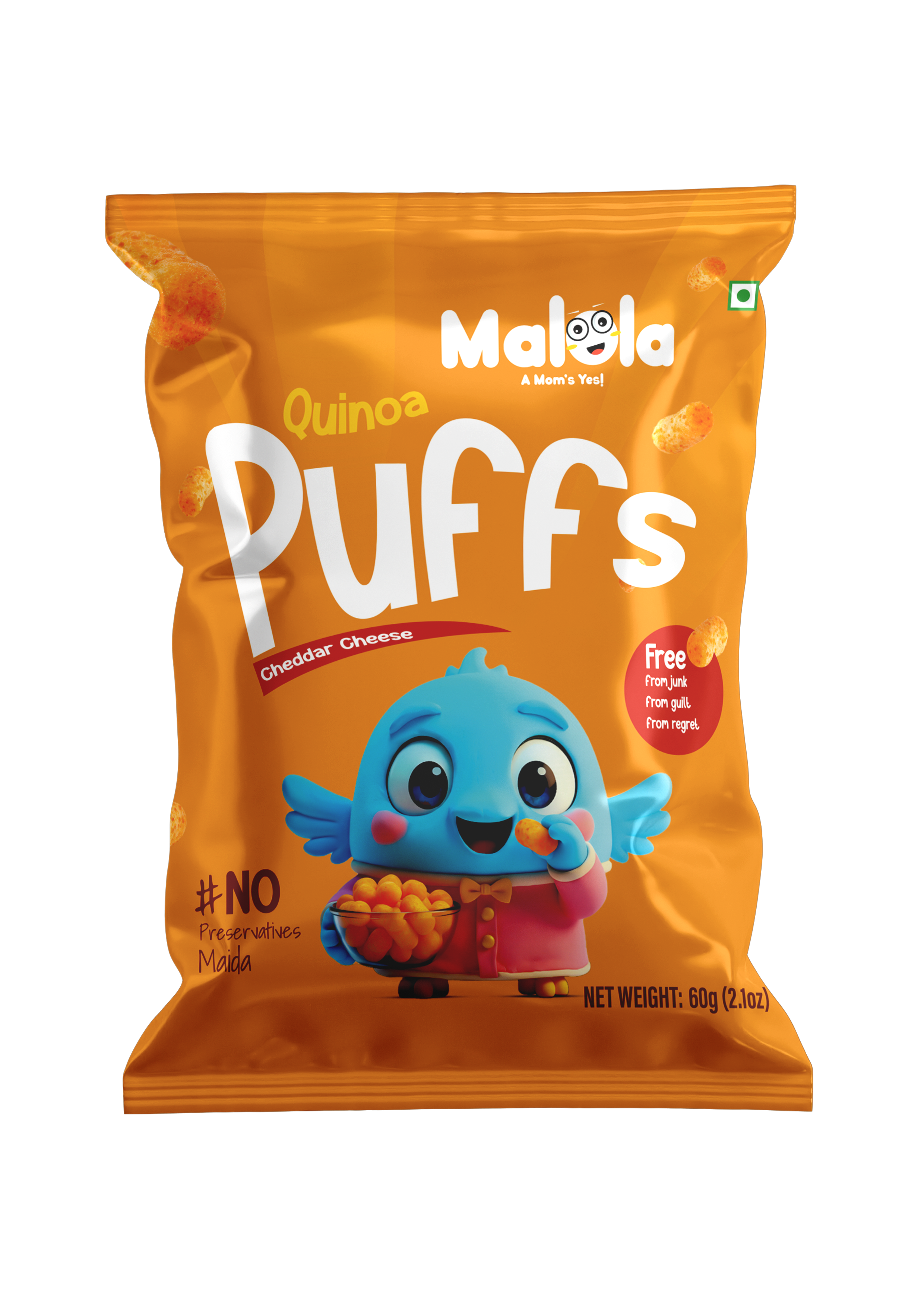 Quinoa Puffs – Cheddar Cheese 60g (Pack of 3)