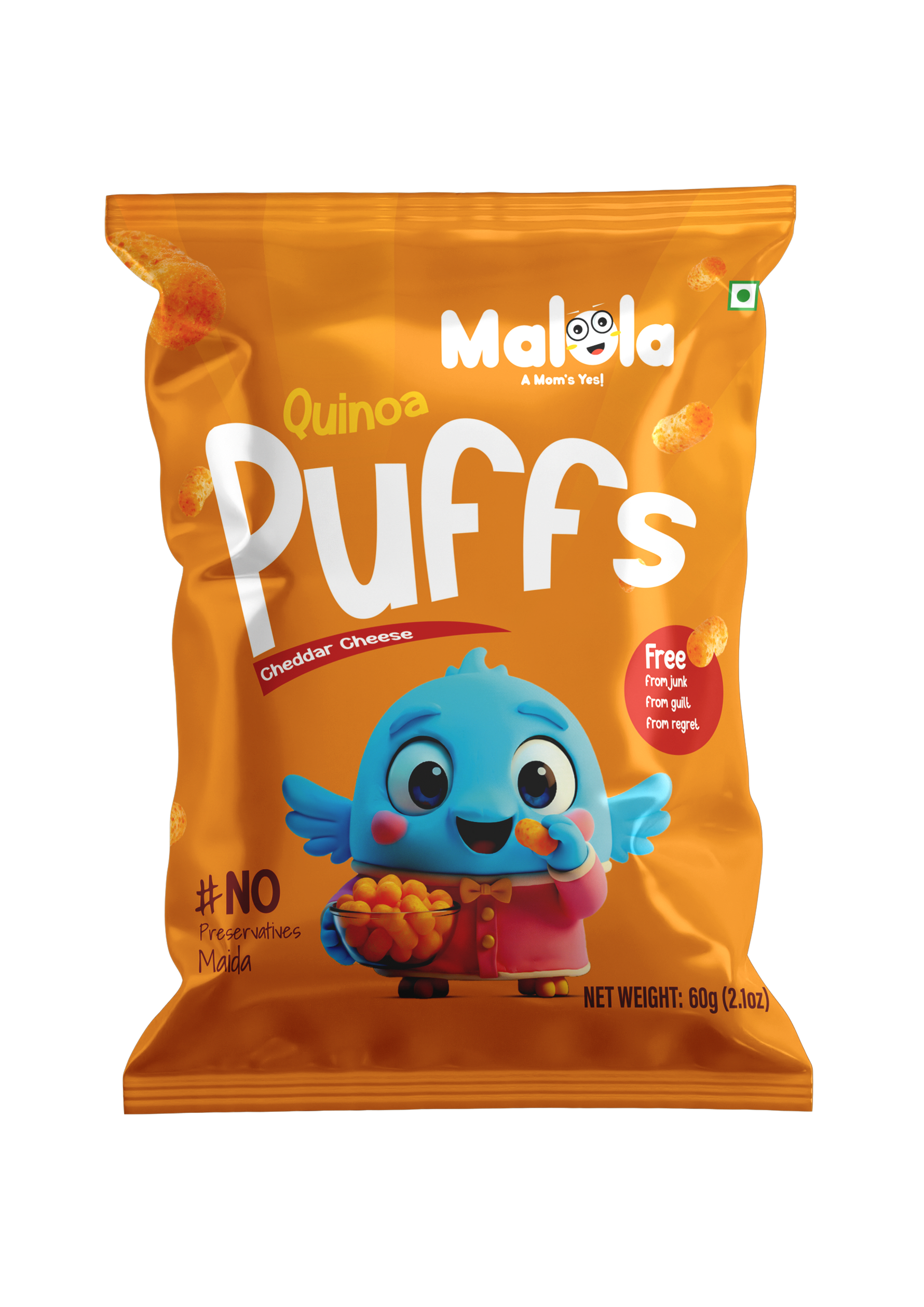 Quinoa Puffs – Cheddar Cheese 60g (Pack of 3)